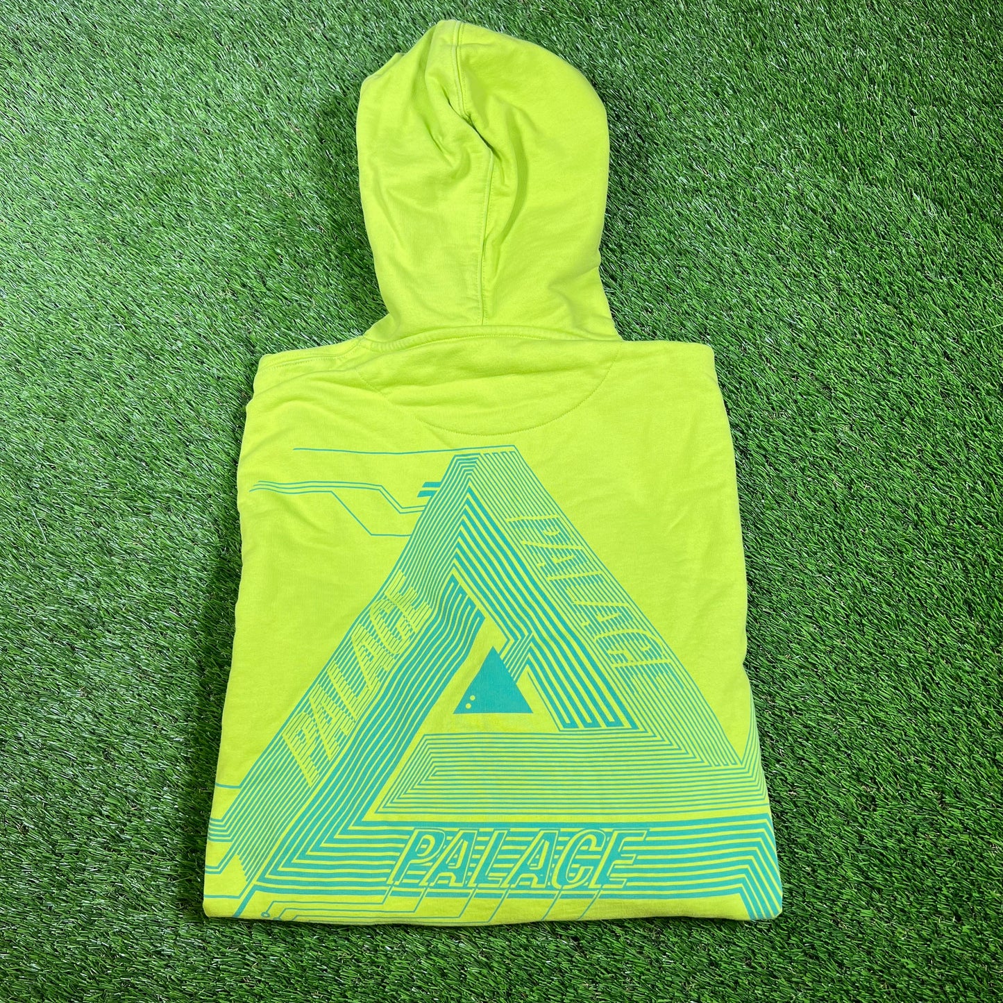 Palace Electric Lime Green Hoodie Size Medium USED x14101