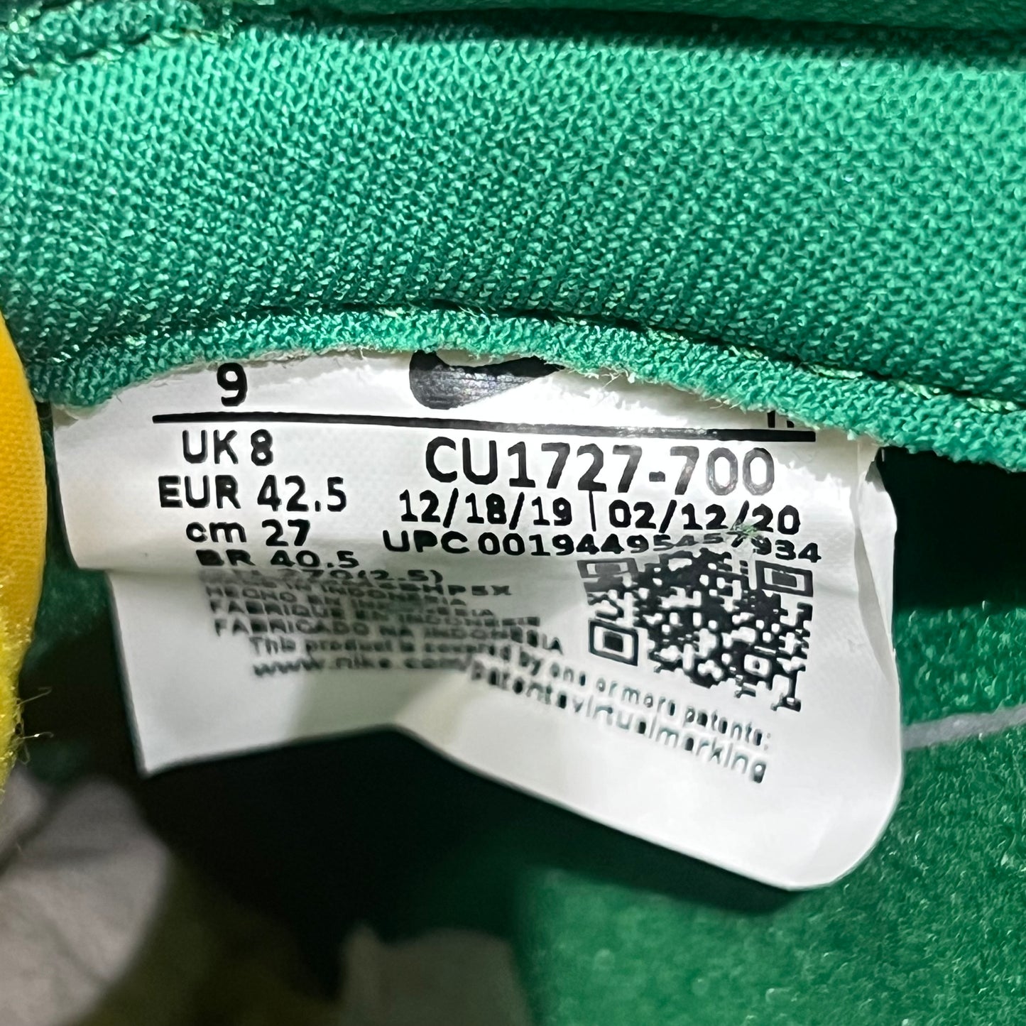 Nike Dunk Low Brazil (2020) Size 9 NEW s20716