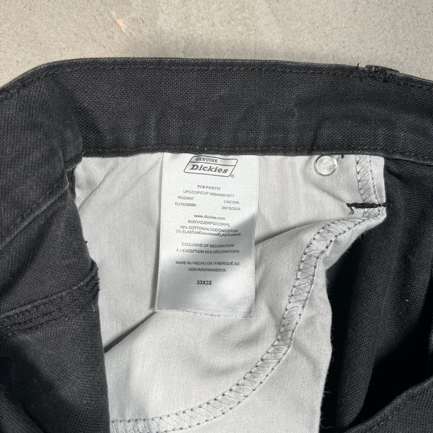 Dickies Black Carpenter Pants Size 33x32 USED v19148
