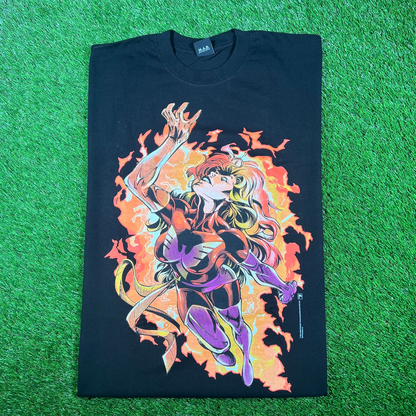 Mask and Disguise M.A.D. Marvel "Dark Phoenix" Black Tee Size XL USED v17078