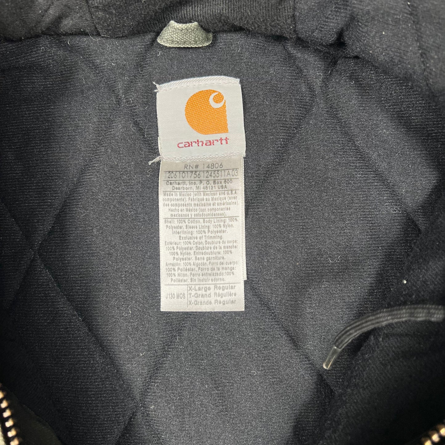 Y2K Carhartt Green Workwear Zip Up Jacket Size XL USED v19219
