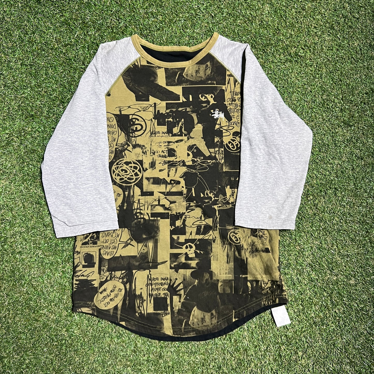 Y2K Stussy x Futura Reversible Baseball Tee Size Small USED x13520