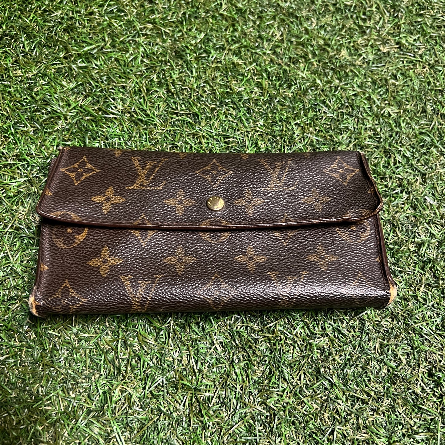 1990s Louis Vuitton Monogram Long Brown Wallet USED x14065