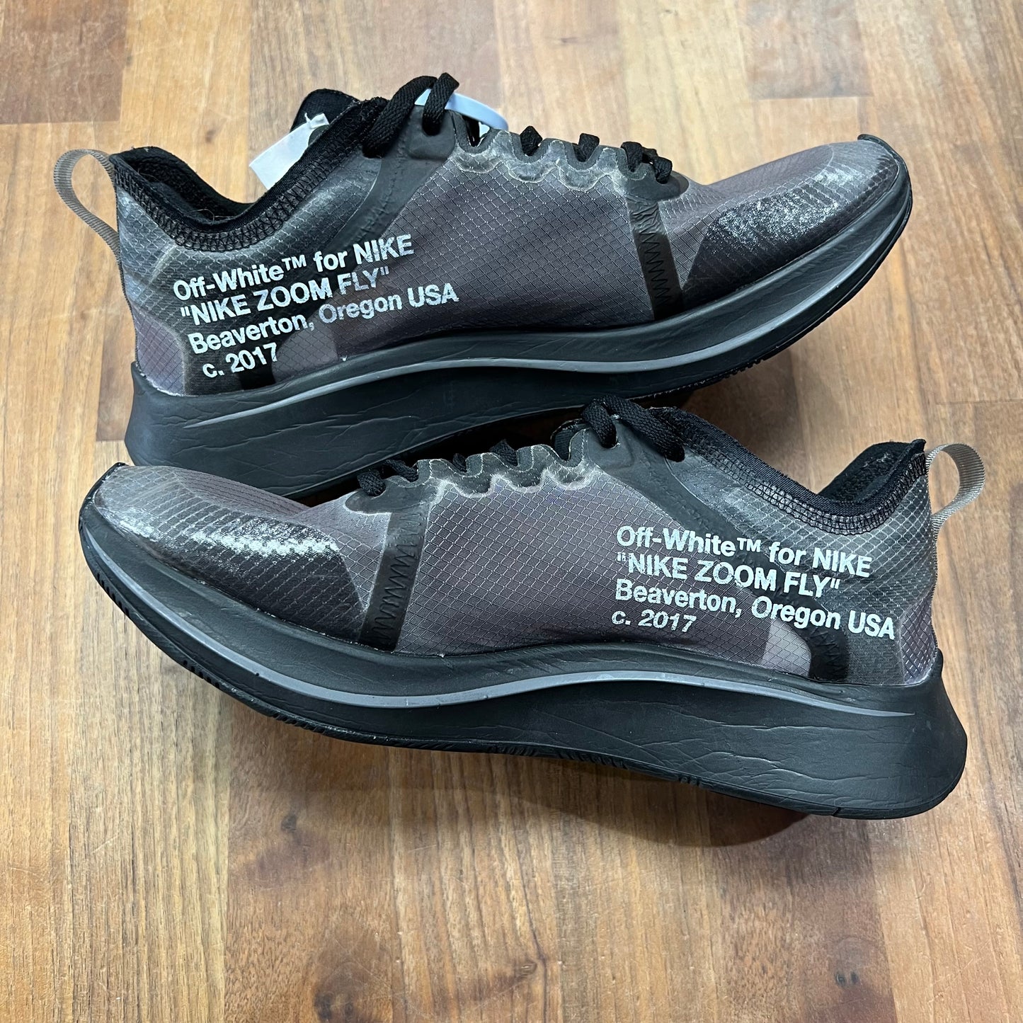 Nike Zoom Fly Off White Black Size 7.5 USED s16242