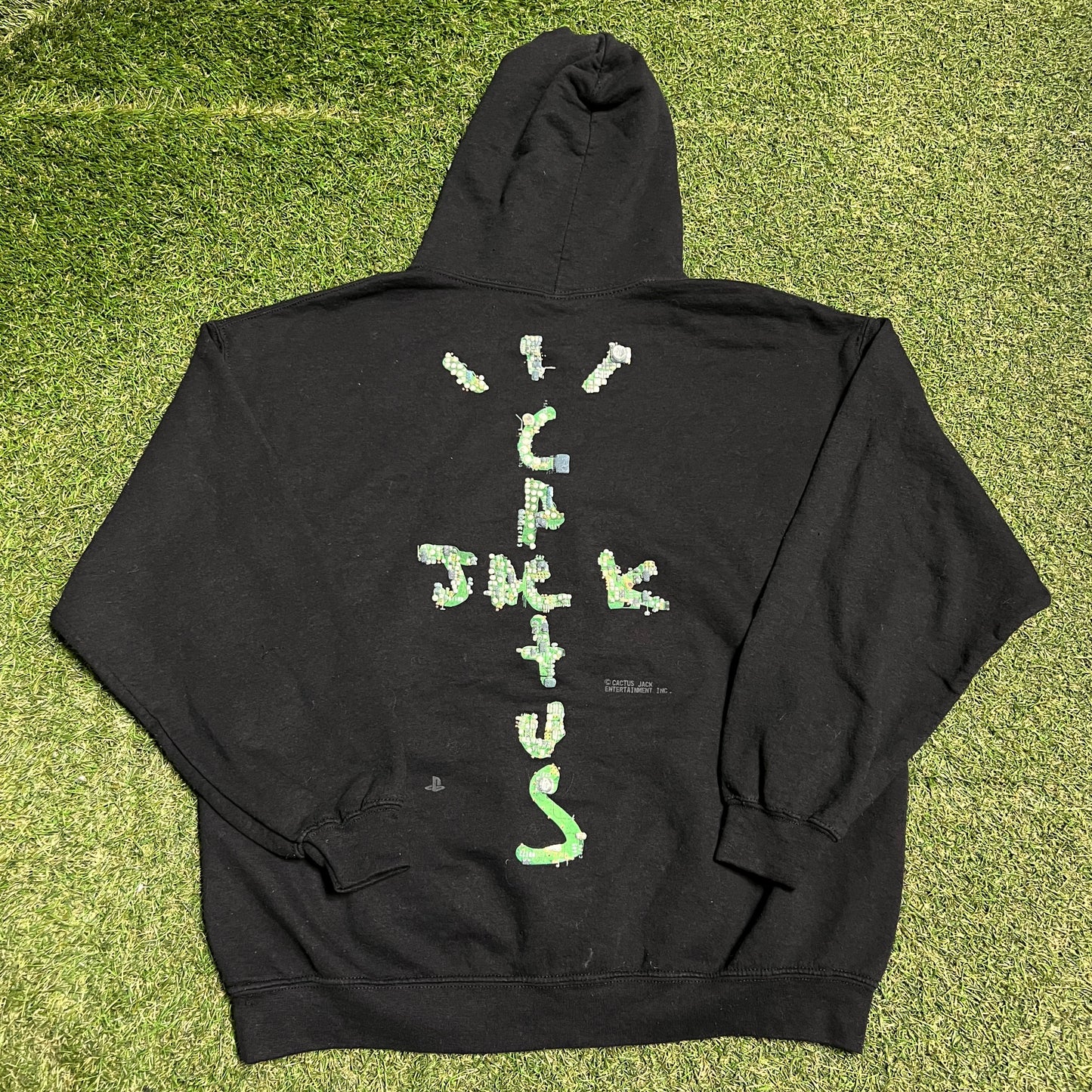 Cactus Jack Playstation Black Hoodie Size Medium USED x13806