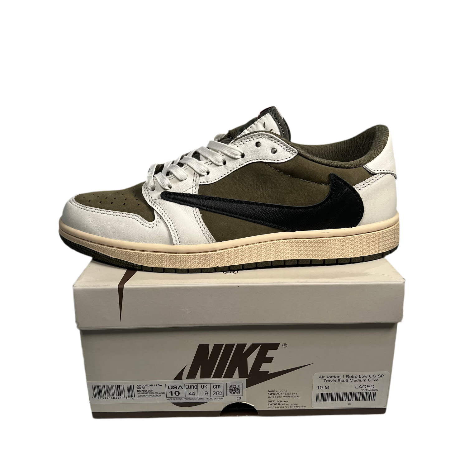 Jordan 1 Low Travis Scott Medium Olive (2024) Size 10 USED s17648