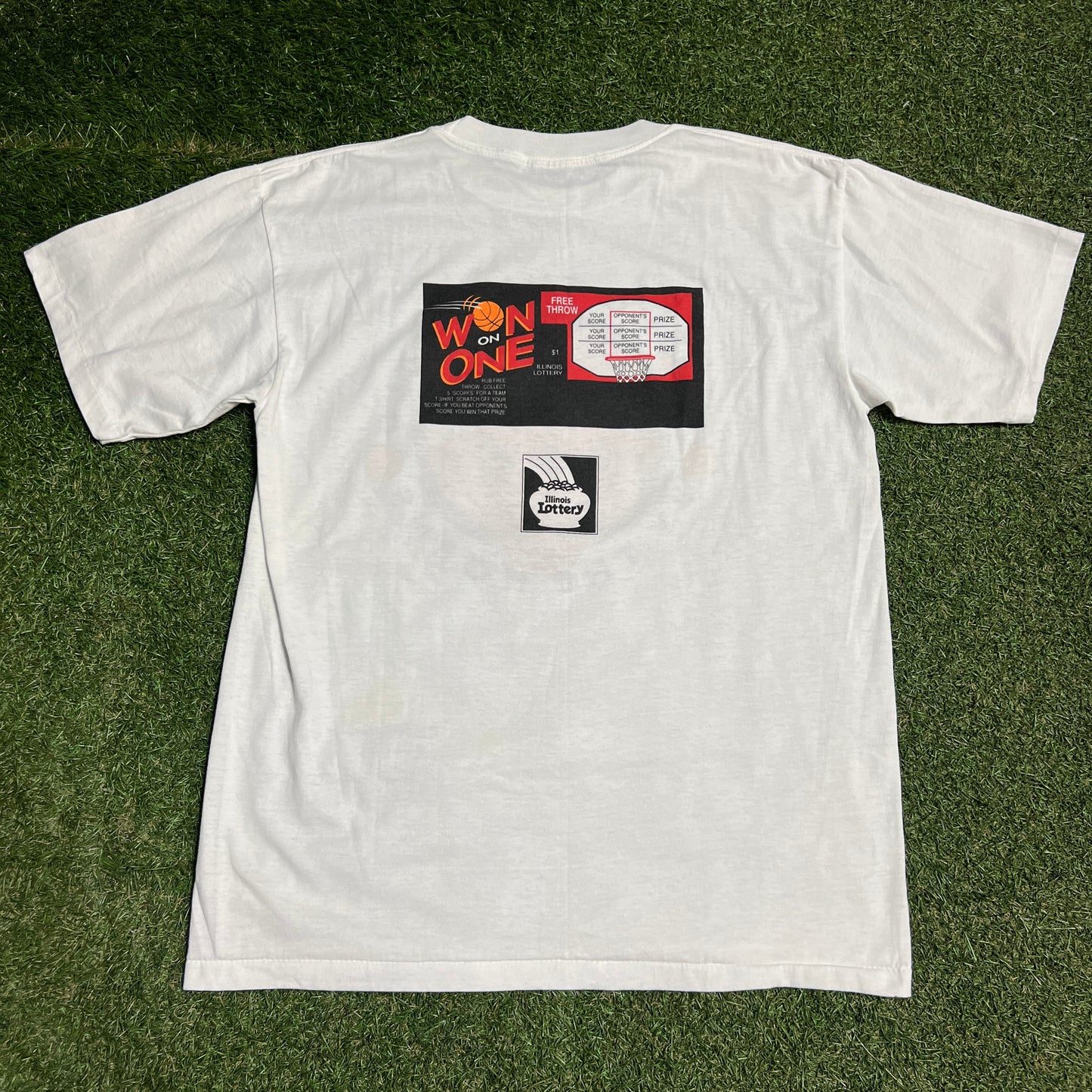 1990s Chicago Bulls White "Bulls by the Horn" Promo Tee Size XL USED v16310