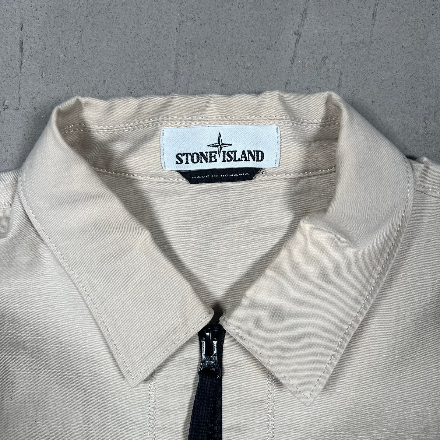 Stone Island Cream Cargo Zip Up Light Jacket Size XL USED x17368