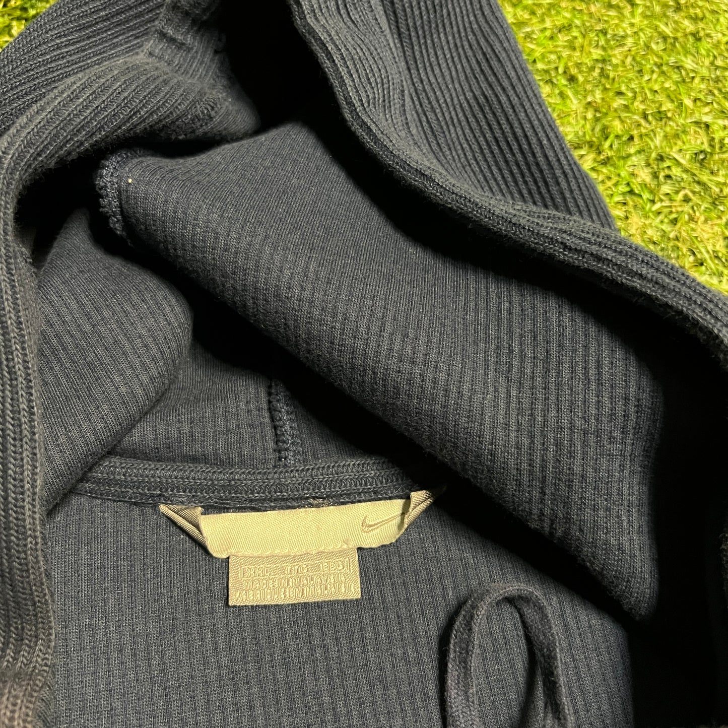 Y2K Nike Thermal Center Swoosh Navy Blue Hoodie Size XXL USED v16431