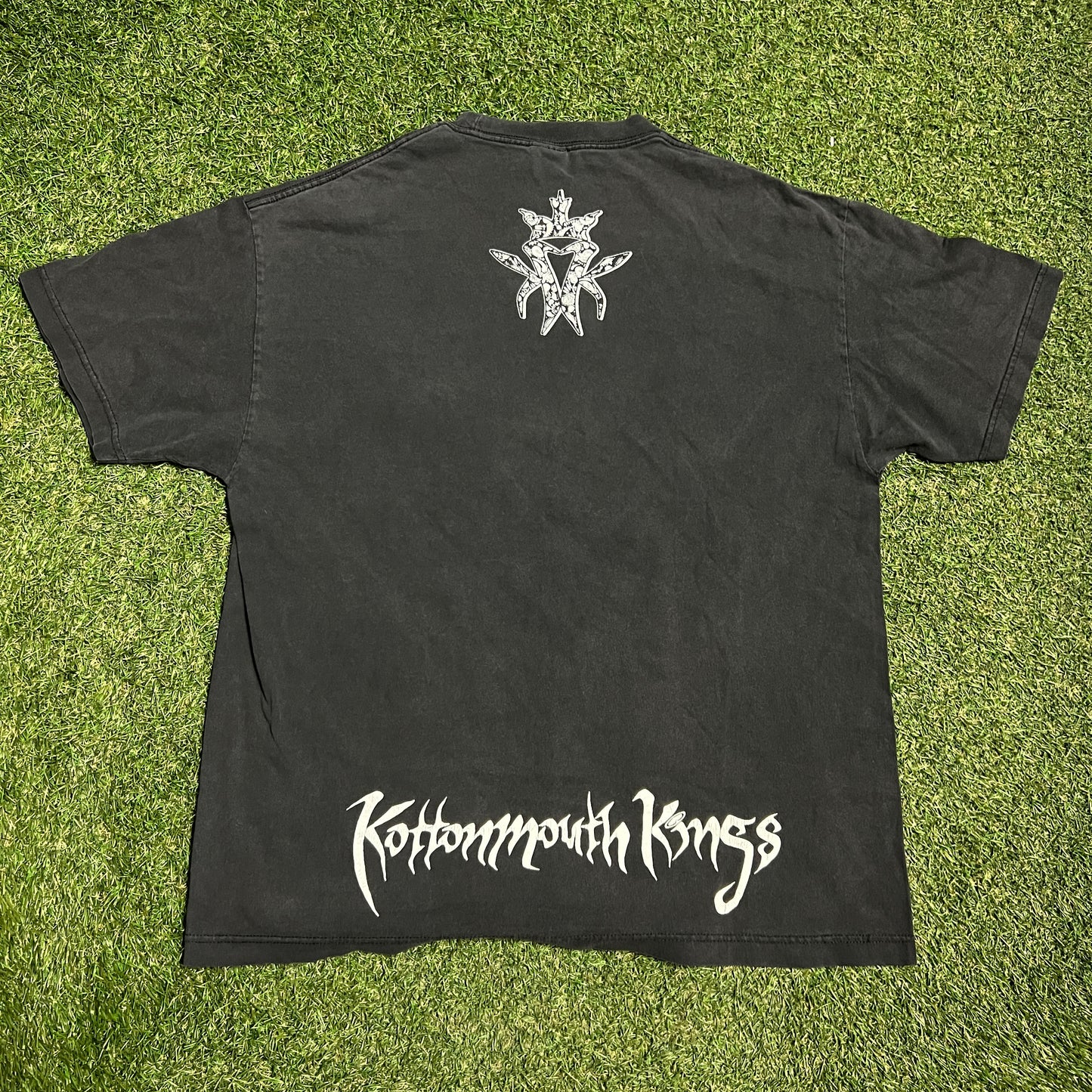 Y2K Kottonmouth Kings Black/White Logo Tee Size XL USED v15990
