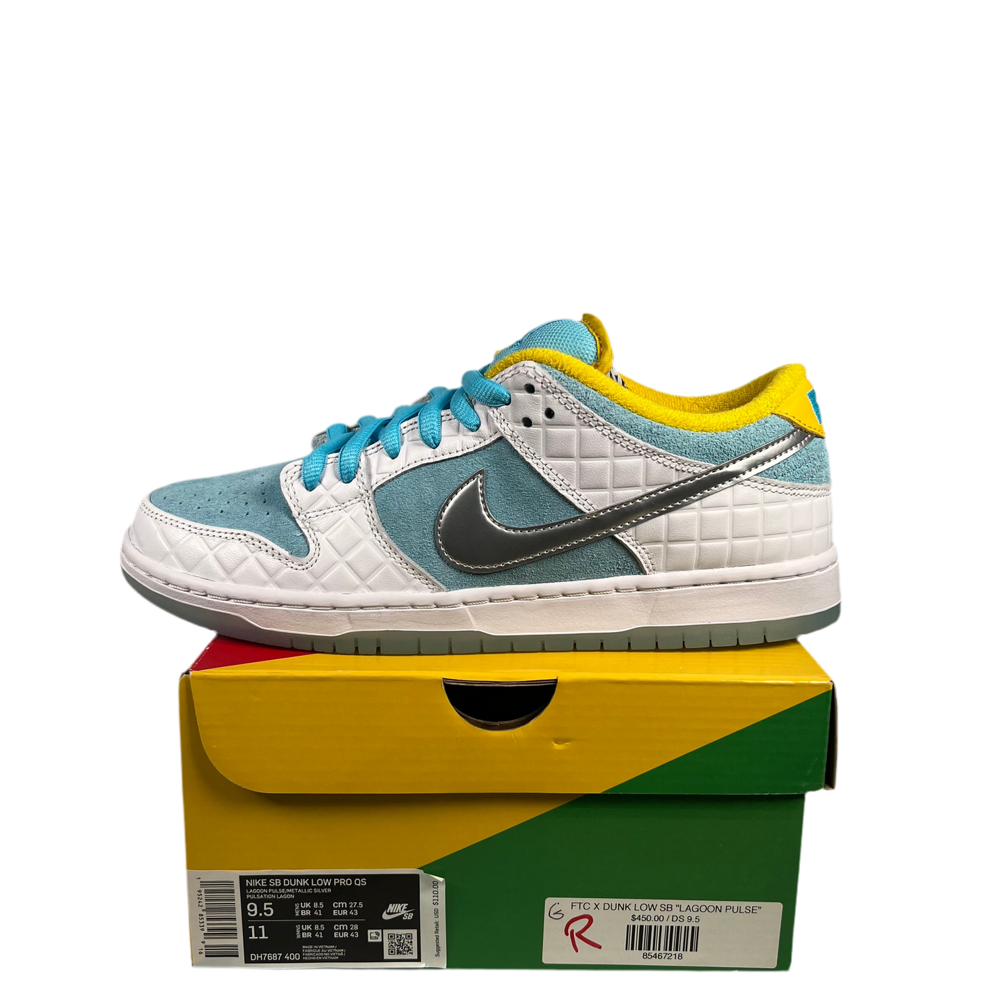Nike SB Dunk Low FTC Lagoon Pulse (2021) Size 9.5 USED s17962