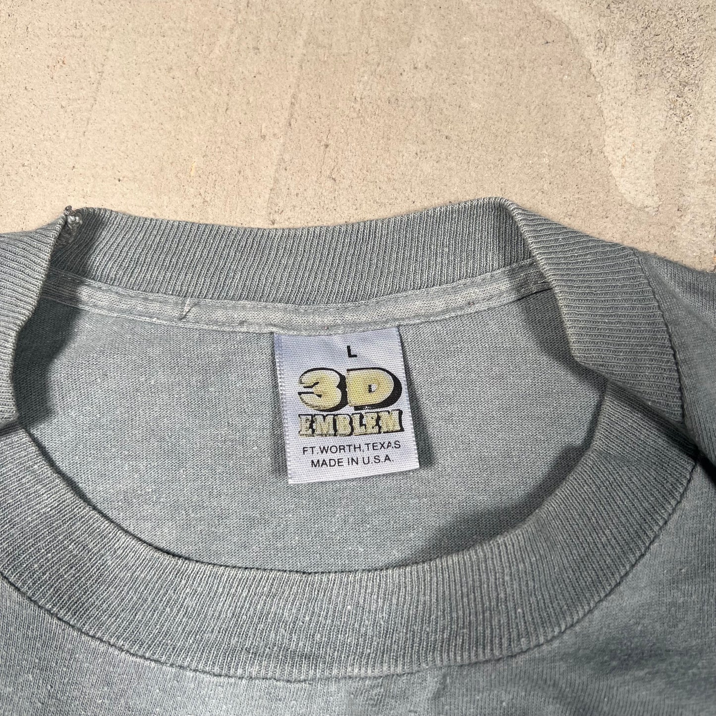 1991 Harley Davidson "Leader of the Pack" 3D Emblem Light Blue Tee Size Large USED v19374