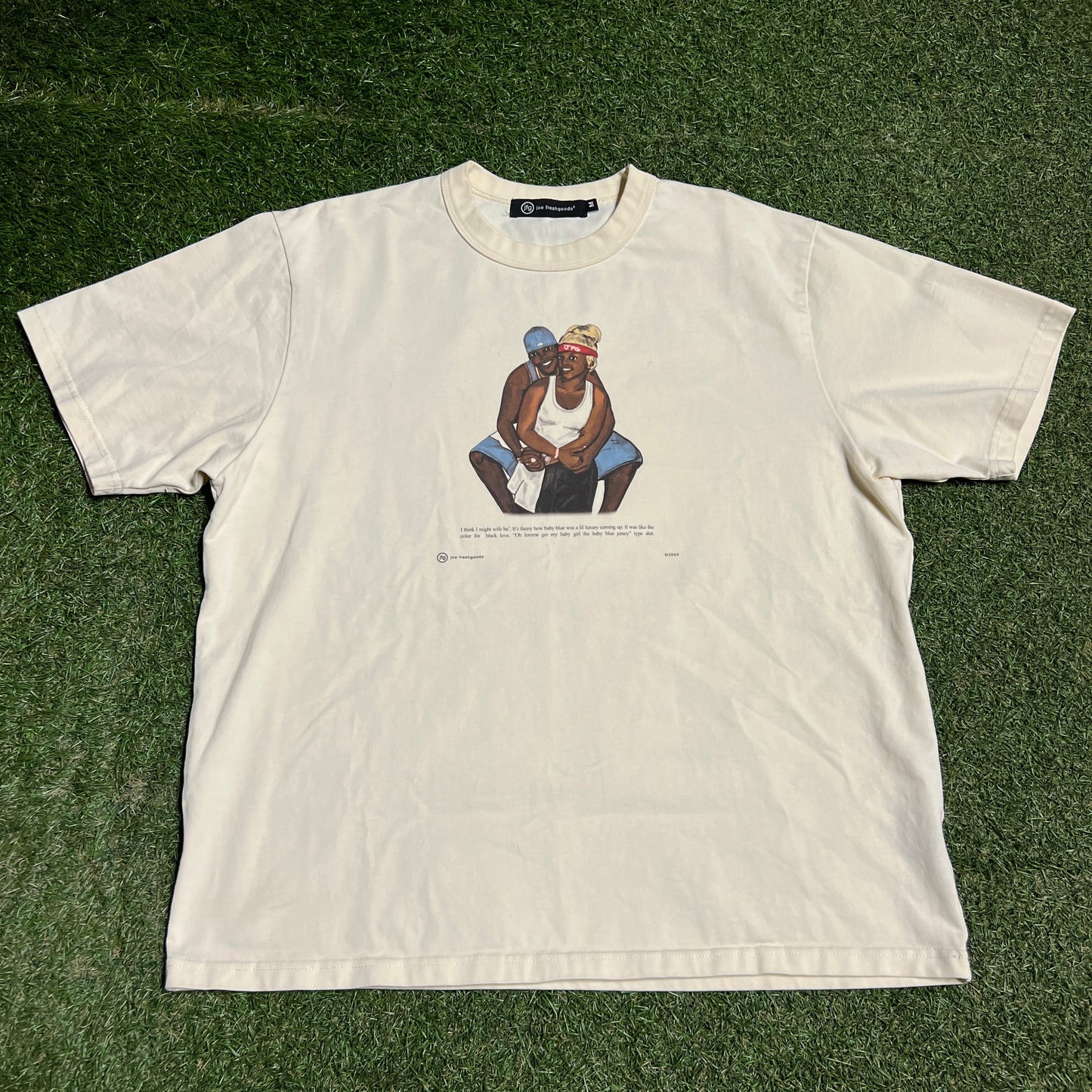 Joe Freshgoods I Think I Might Wife Cream Tee Size Medium USED x14136