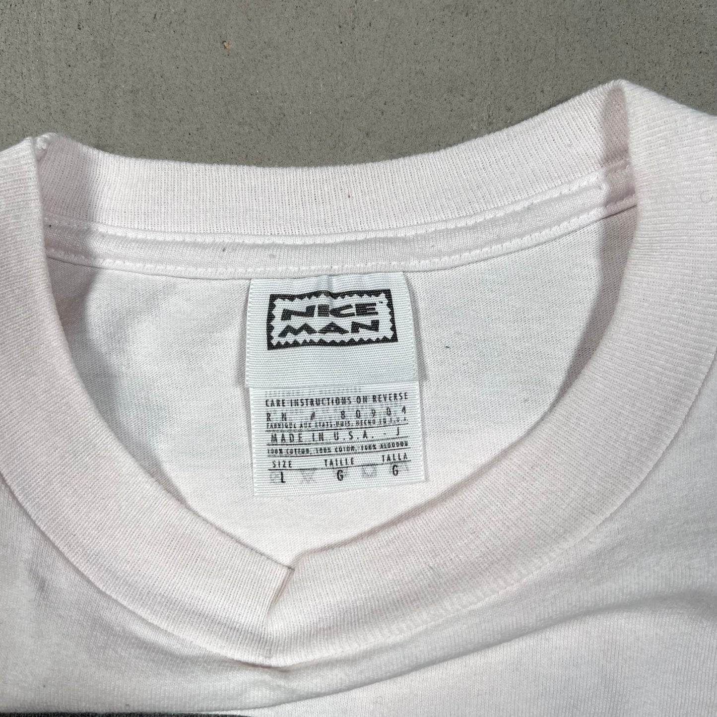 1996 Tribe Called Quest Beats Rhymes and Life Promo Cover Pinkish White Tee Size Large USED v18420