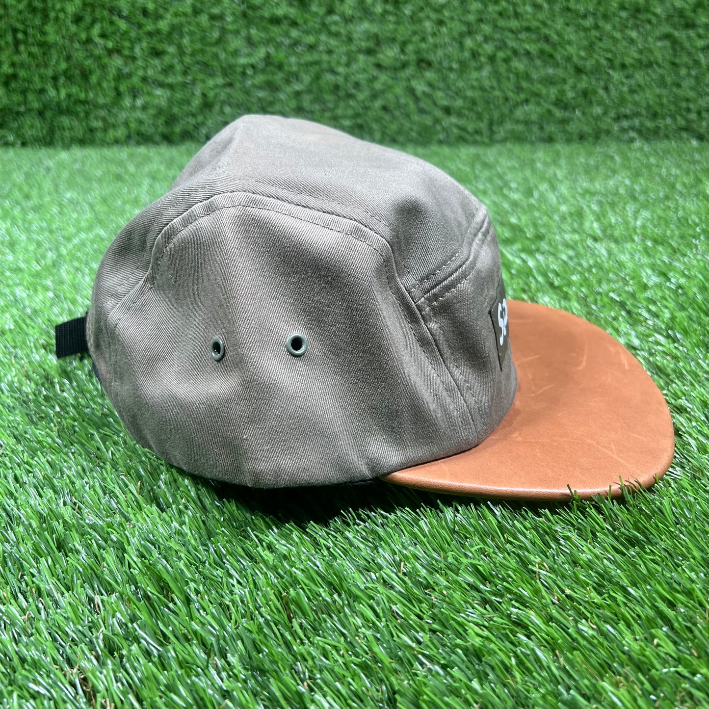 Supreme Olive/Leather Brim Camp Hat USED x14540
