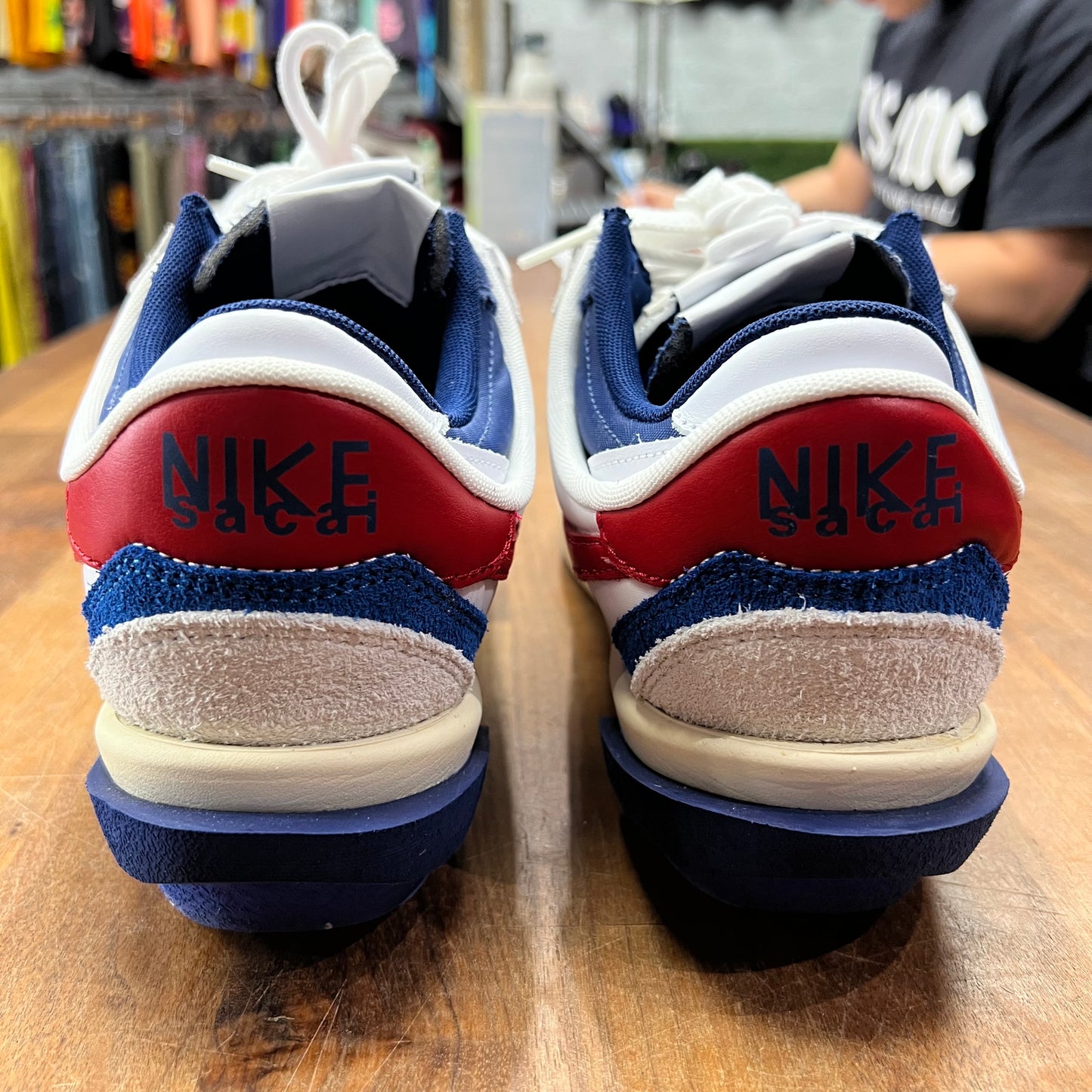 Nike Zoom Cortez SP Sacai White University Red Blue Size 9 USED S17128