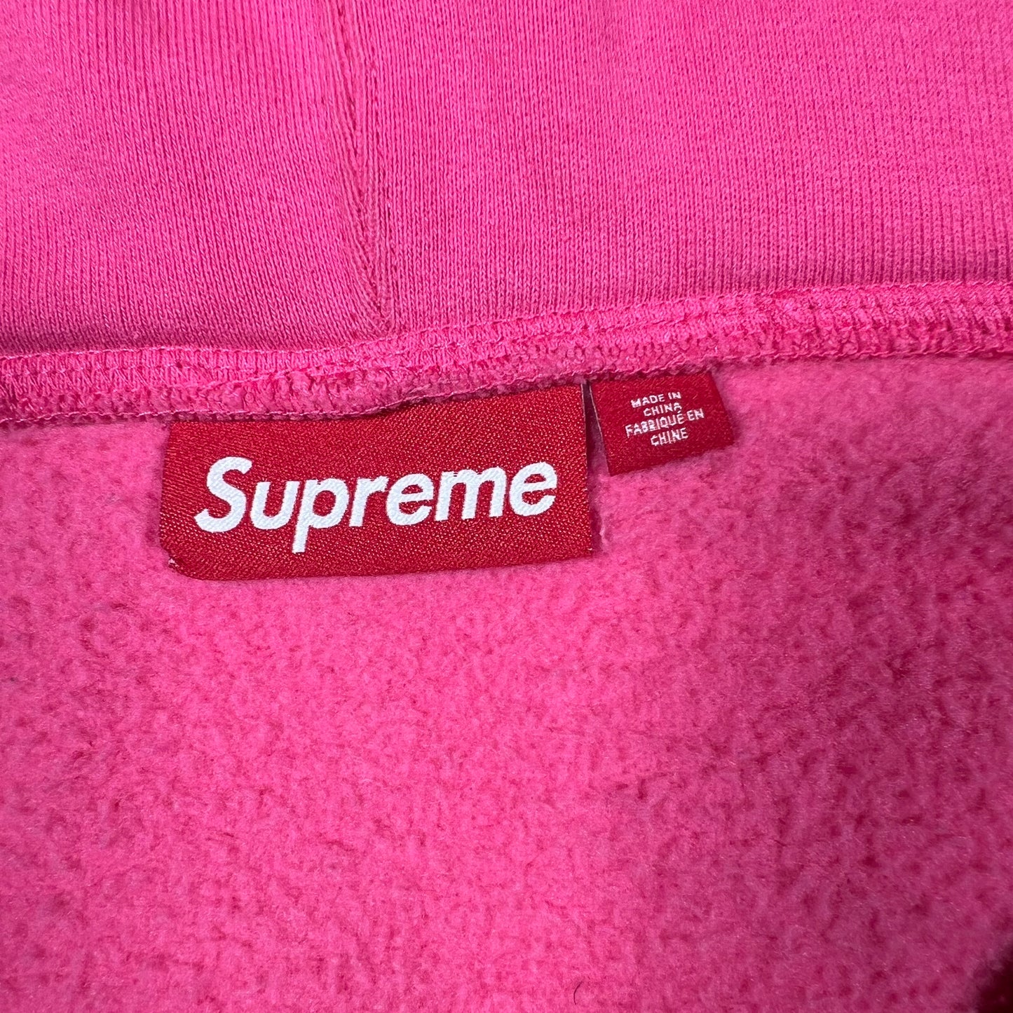 Supreme Big Logo Magenta Full Zip Hoodie Size XL USED x14865