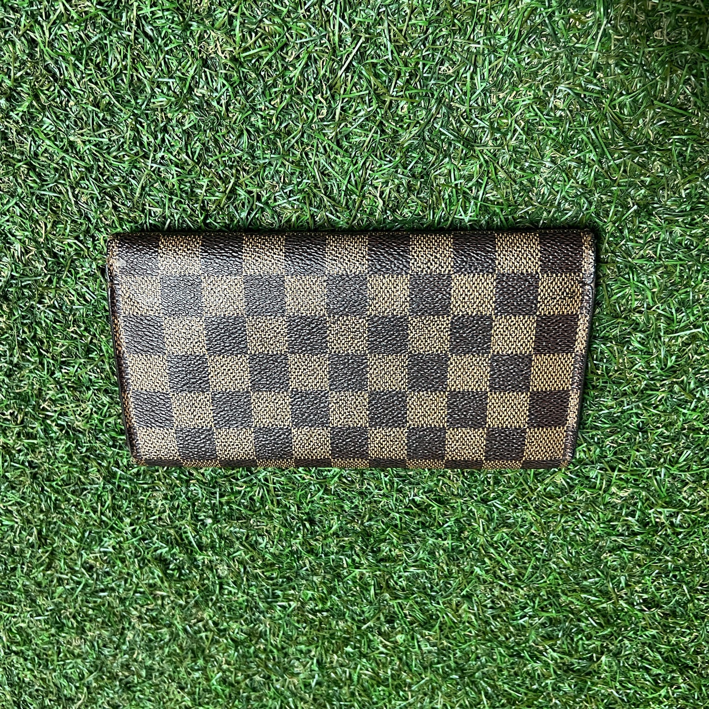 1990s Louis Vuitton Damier Ebene Sarah Brown Wallet USED x14075