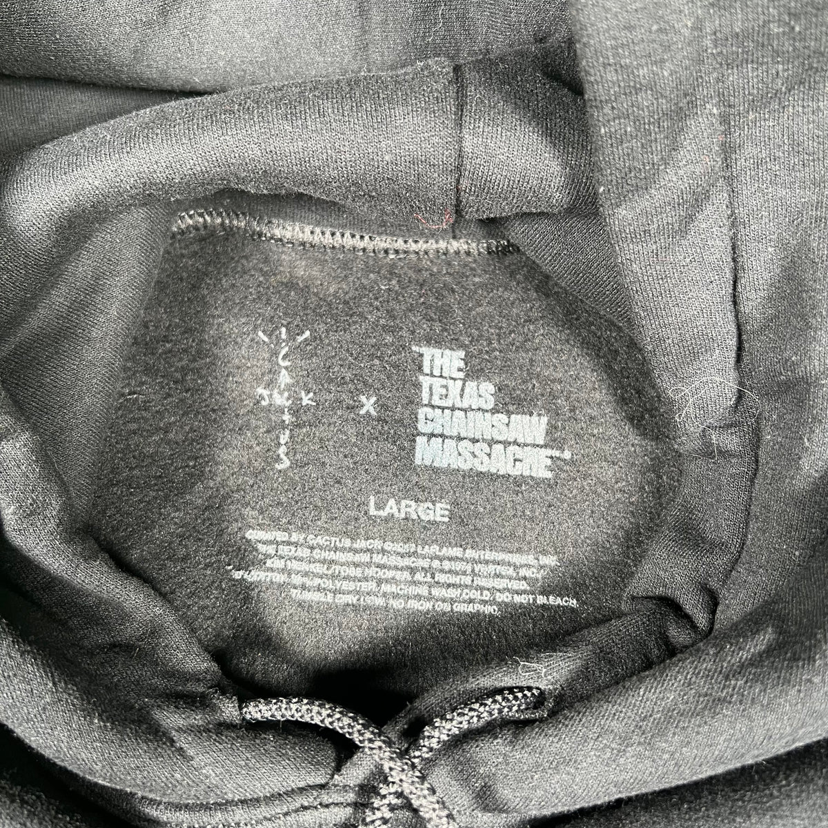 2017 Travis Scott Texas Chainsaw Live In Concert Halloween Black Hoodie Size Large USED x14572