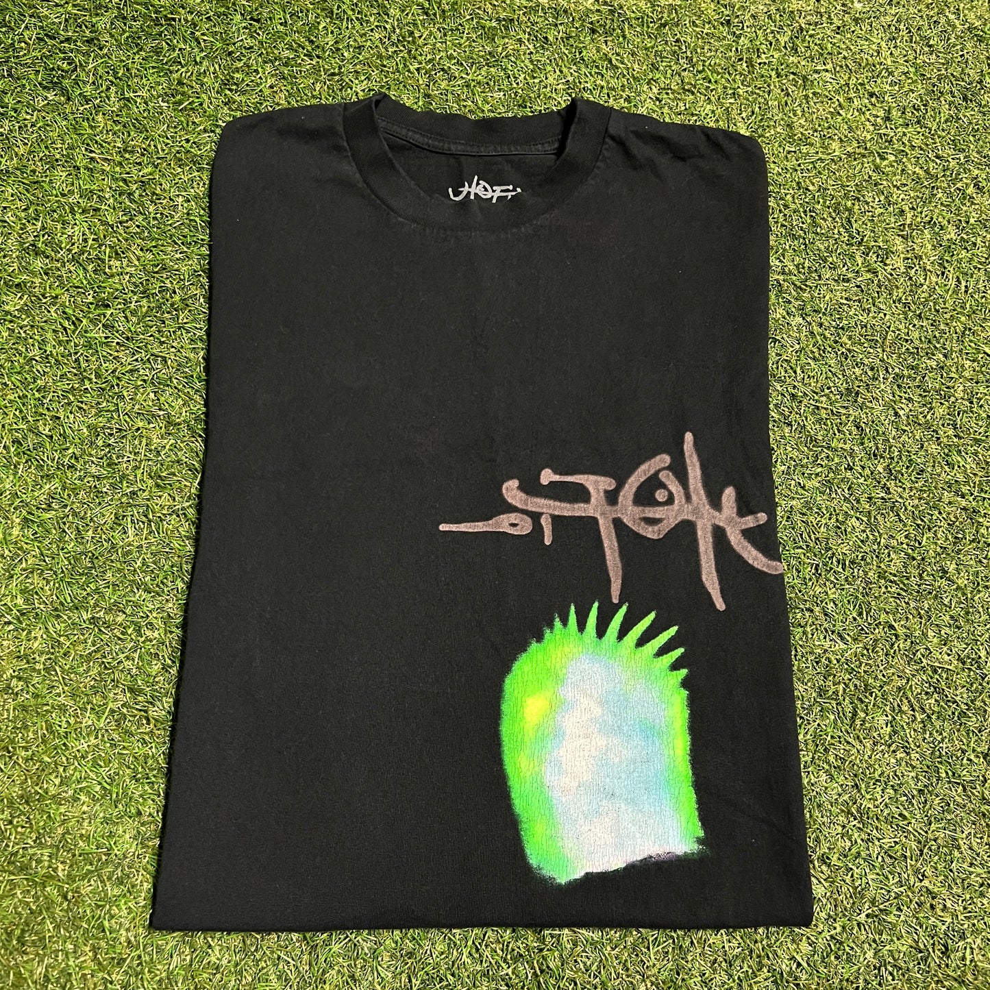Travis Scott Utopia Green Flash Black Tee Size Medium USED x14225