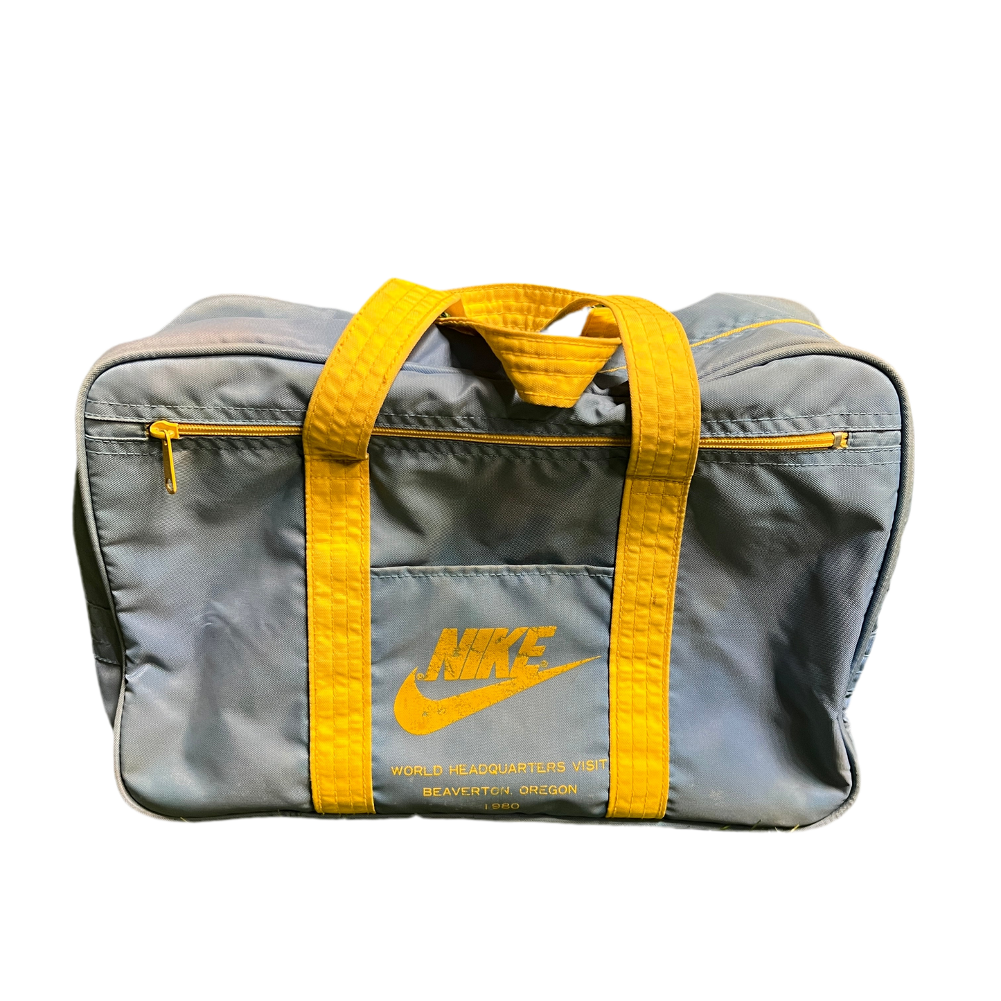 1980 Nike Headquarters Vist Blue/Yellow Mini Duffle Bag USED v15302