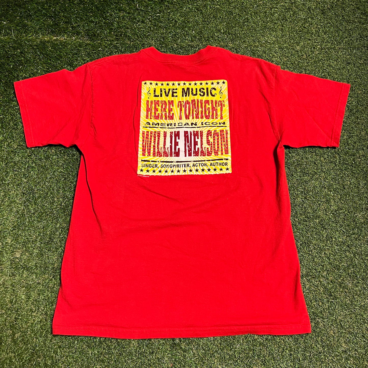 2005 Willie Nelson Honky Tonk Red Tee Size Large USED v16384
