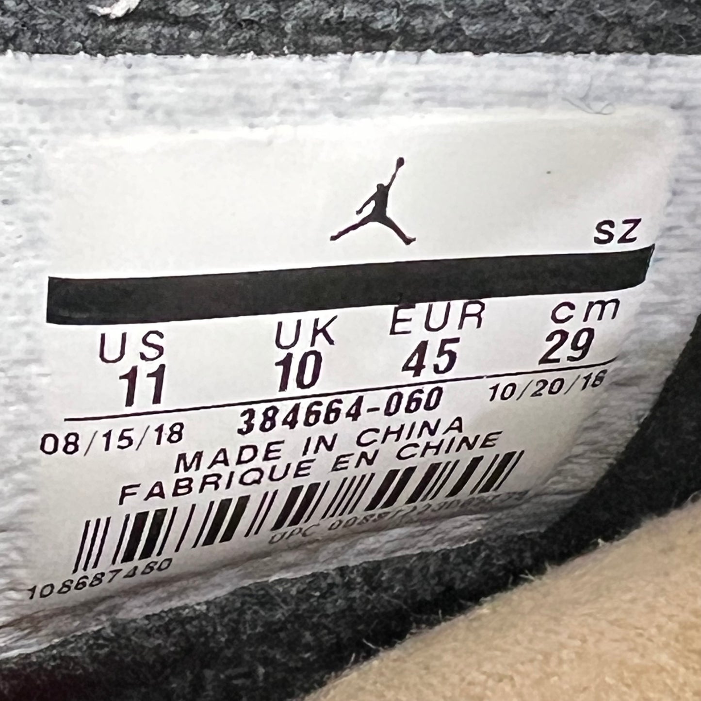 Jordan 6 Black Infrared (2019) Size 11 USED s18414