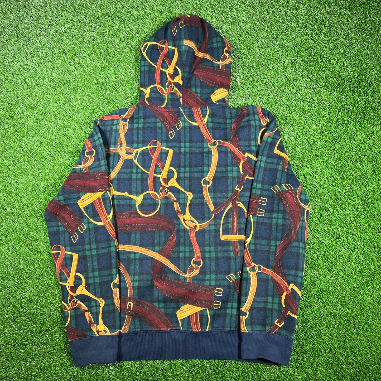 Polo Ralph Lauren Horse Bridle Fleece Hoodie Size Large USED v17072