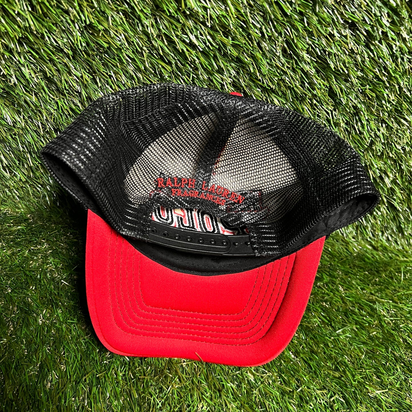 Polo Ralph Lauren Racing Red Trucker Hat USED v16454