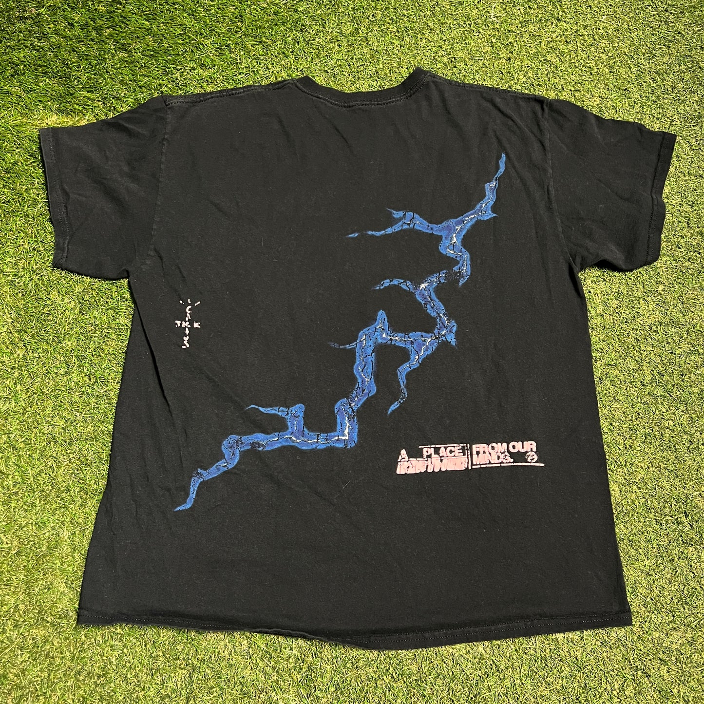 Cactus Jack x Fragment Black "Danger" Tee Size Large USED x13861