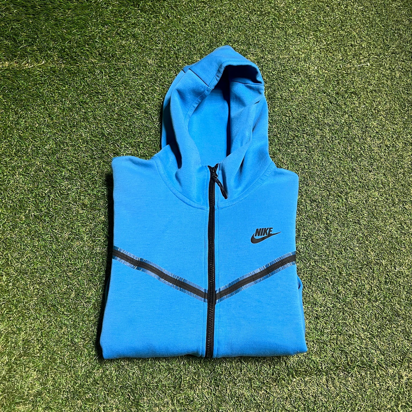 Nike Tech Blue Zip Up Hoodie Size Medium USED v16477