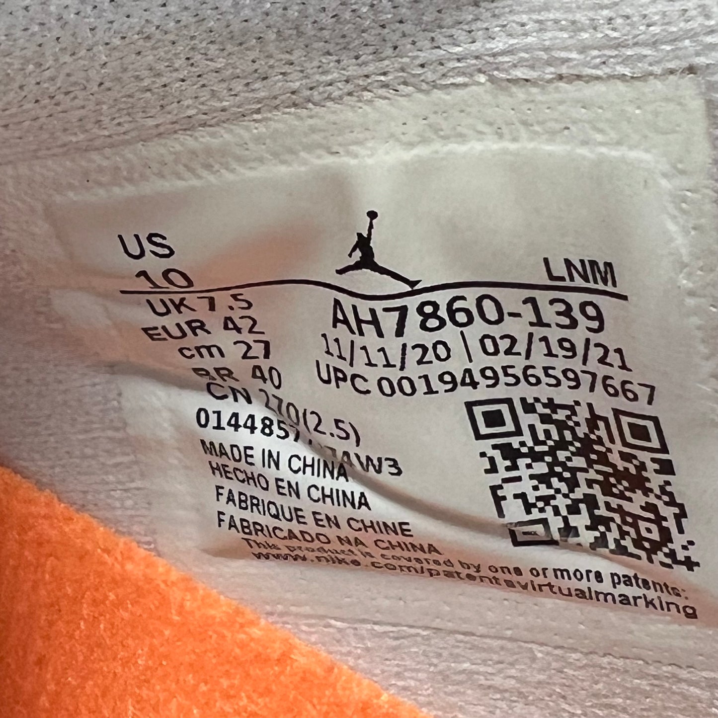Jordan 11 Low Citrus (2021) Size 8.5M/10W USED s20203