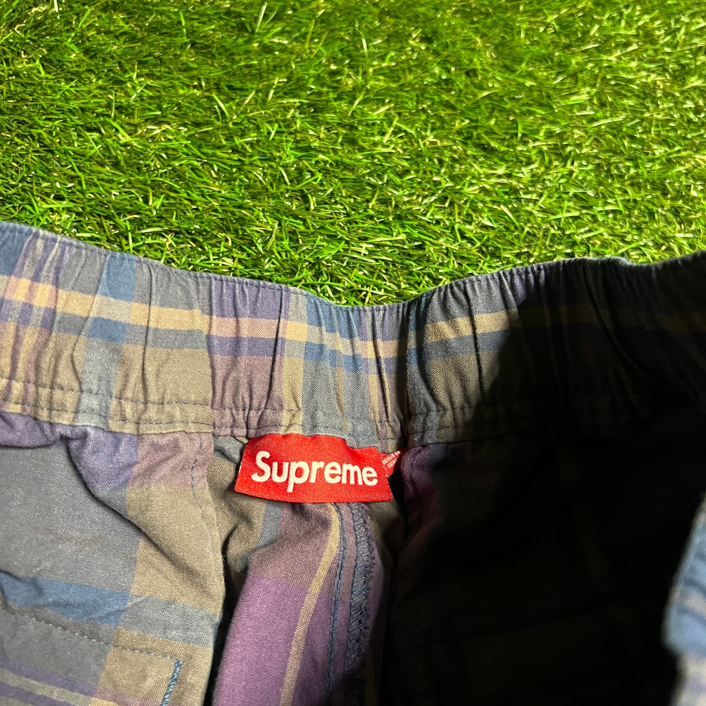 Supreme Purple Plaid Pants 2024 Size Medium USED x14107