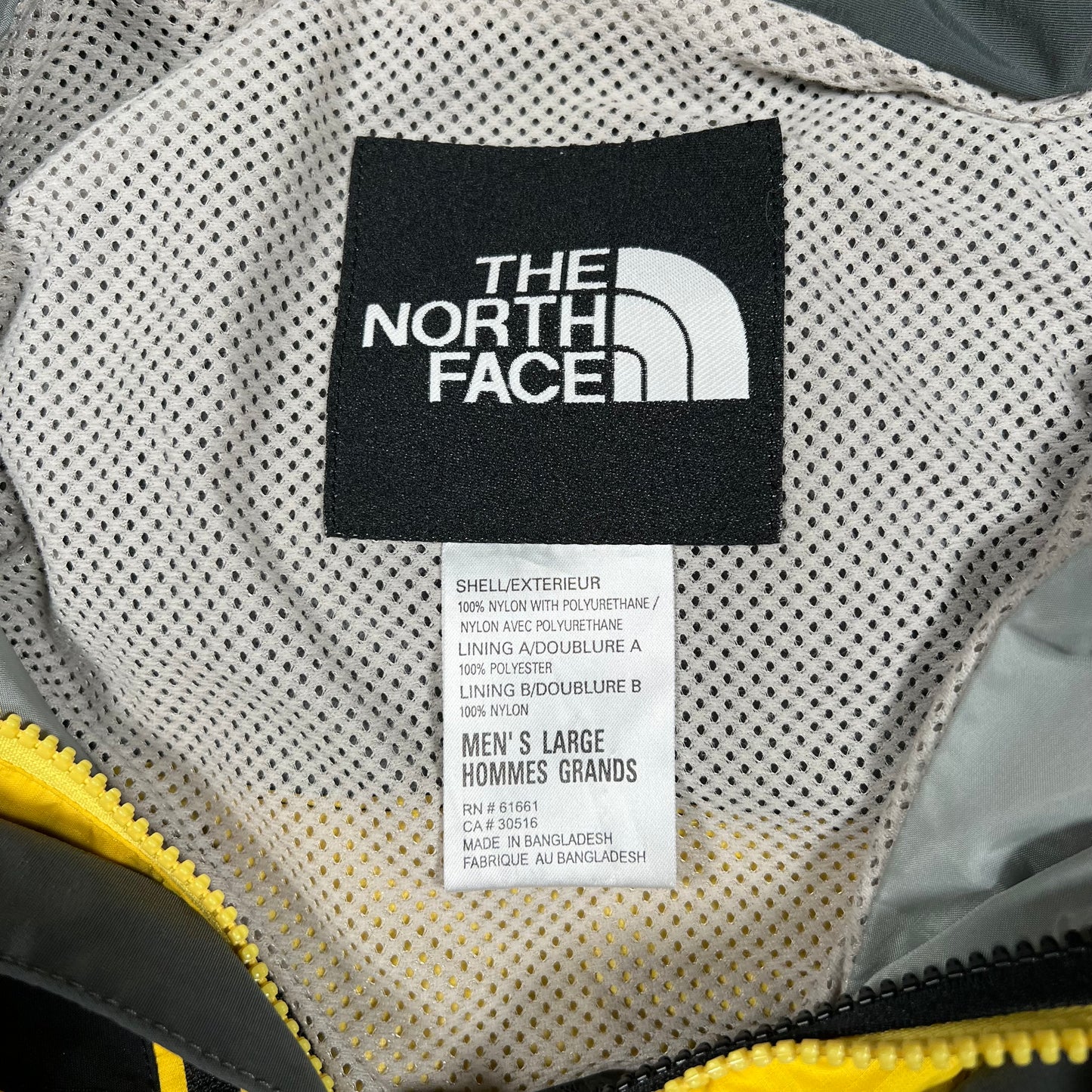 North Face HydroSeal Yellow/Black Light Jacket Size Large USED v17469