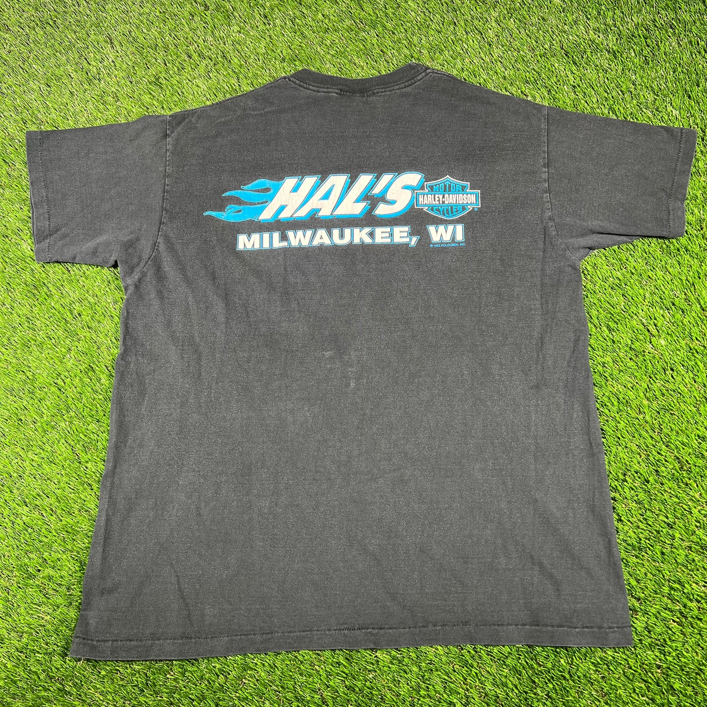 1992 Harley Davidson Panhead Milwaukee WI Black Tee Size Large USED v16791