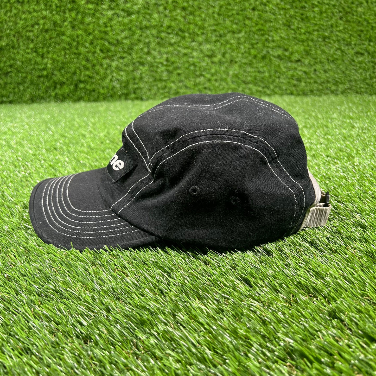 Supreme 2-Tone Twill Black Camp Cap USED x14855