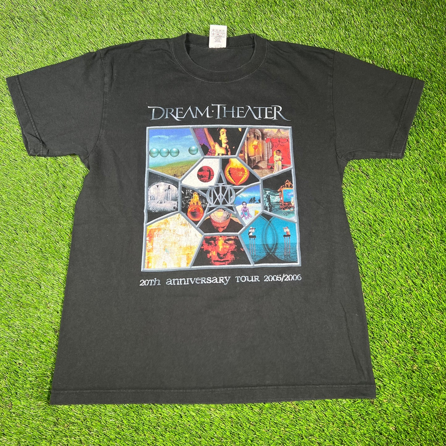 2006 Dream Theater 20th Ann Tour Black Tee Size Large USED v16554
