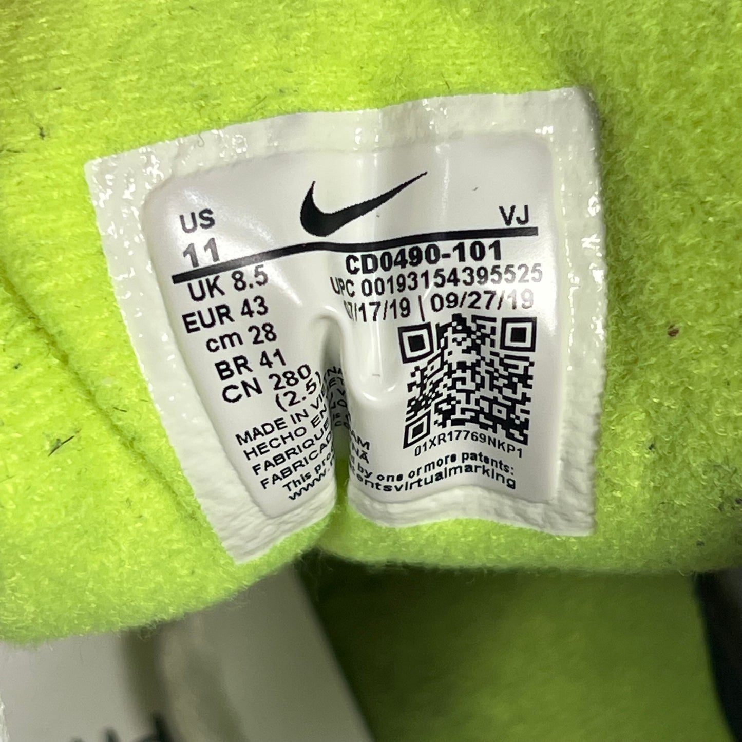 Nike Air Max 90 Recraft Volt (2019) Size 9.5m / 11w USED s17674