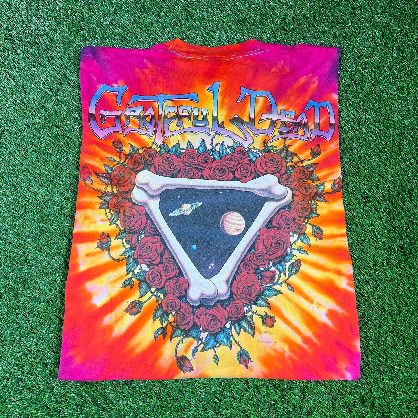 1992 Grateful Dead Space Your Face Tie Dye Tour Tee Size Large USED v16555