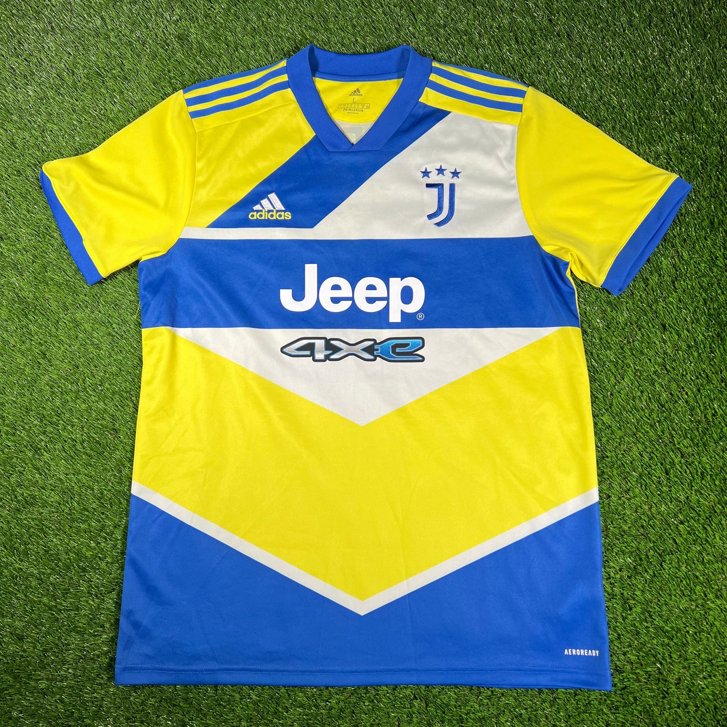 Adidas Juventus 2022 Third Blue/White Jersey Size Large USED v17104