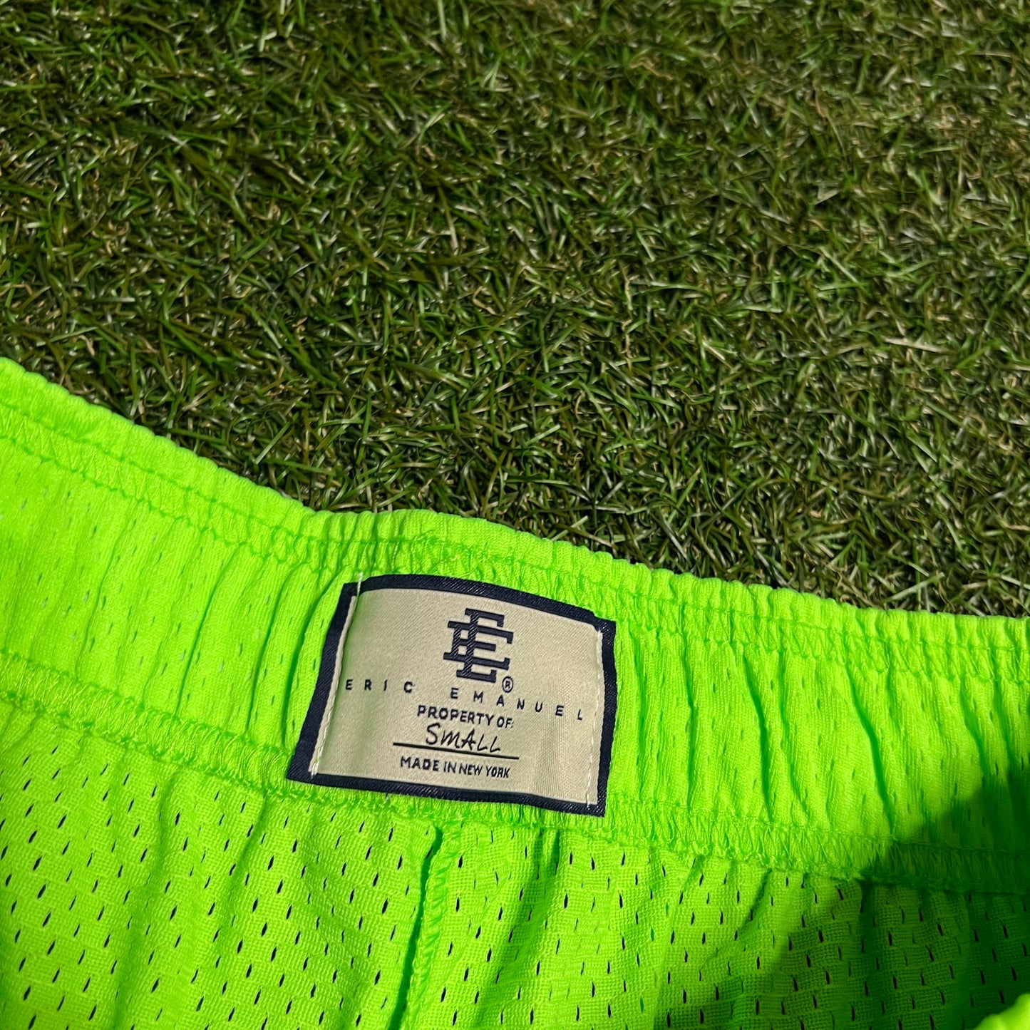Eric Emanuel Purple Logo Green Shorts Size Small NEW x13455