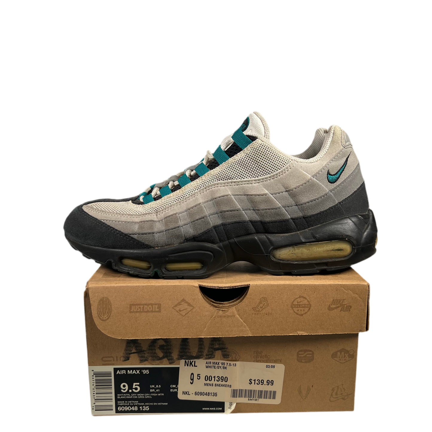 Nike Air Max 95 Freshwater (2009) Size 9.5 USED s18168