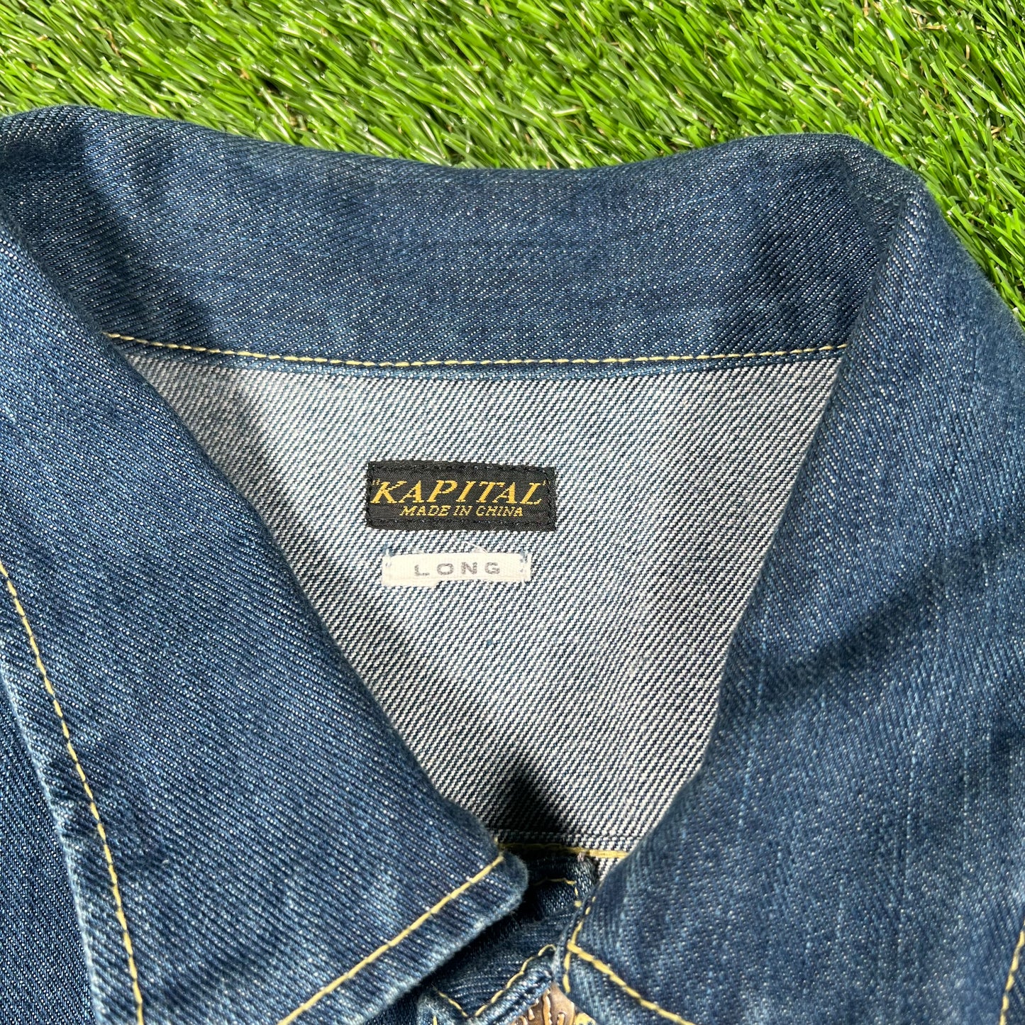 Kapital Smiley Face Denim Jean Jacket Size Medium USED x14912