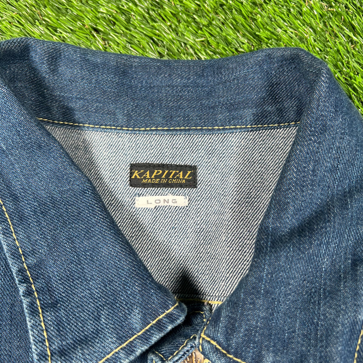 Kapital Smiley Face Denim Jean Jacket Size Medium USED x14912