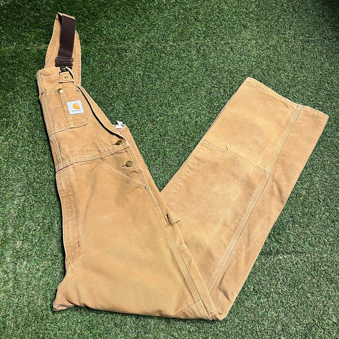 Carhartt 1990s Tan Overalls Size Small USED v16366