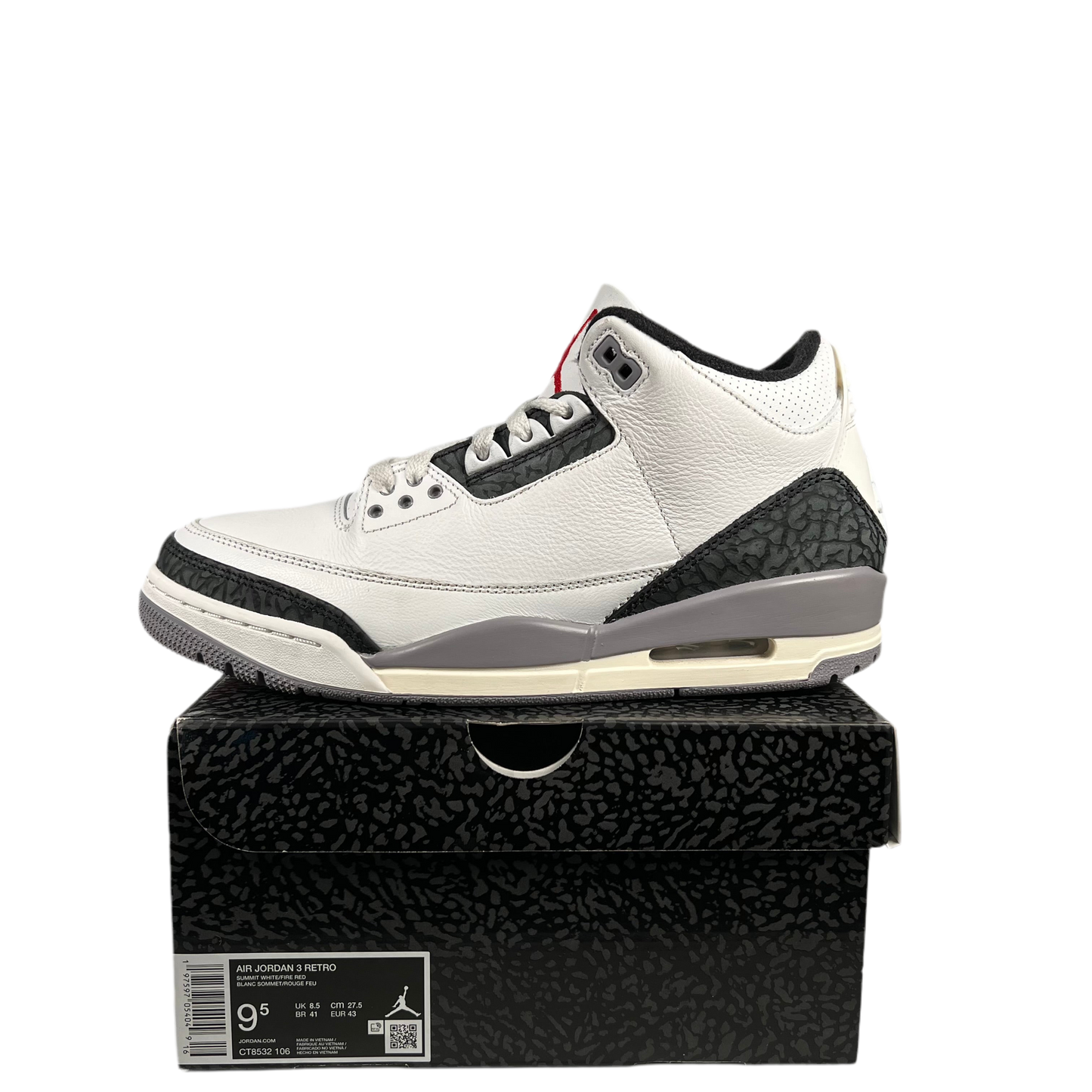 Jordan 3 Cement Grey (2024) Size 9.5 USED s17980