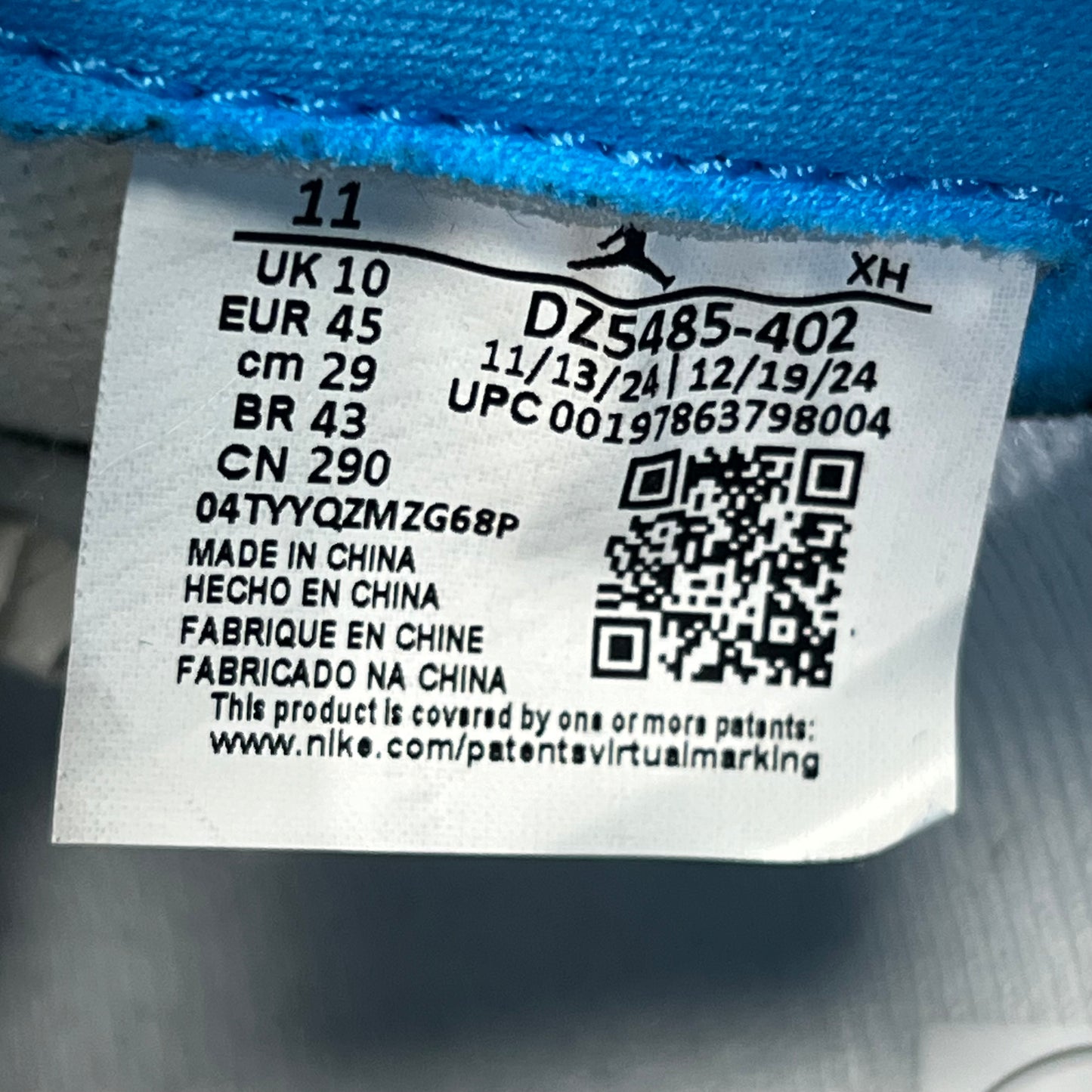 Jordan 1 High UNC Reimagined (2025) Size 11 USED s19613