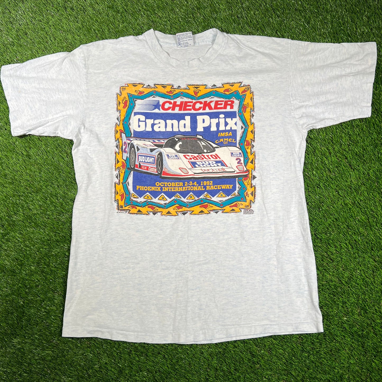 1992 Checker Grand Prix Tee Size Large USED v16710