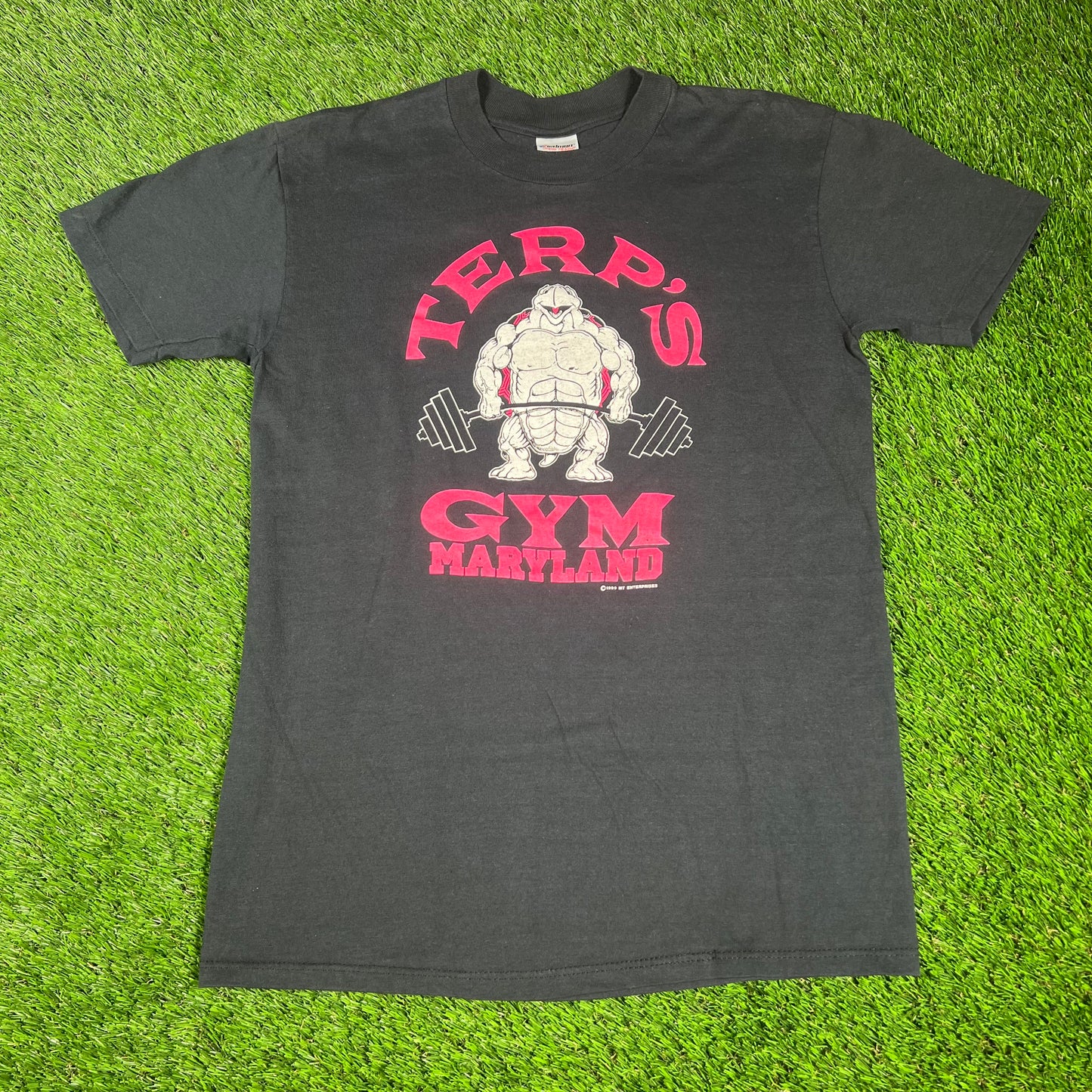 1980s Terp's Gym Black Tee Size Medium USED v16618