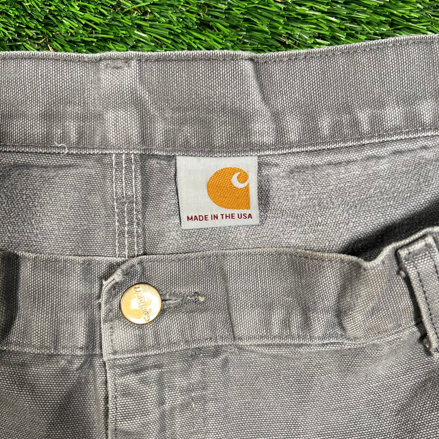 Carhartt Grey Double Knee Carpenter Pants Size 38x29 USED v18419